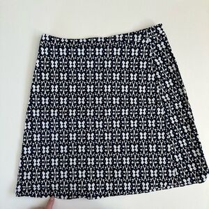 Margaret M Black and White Floral Mini Skirt